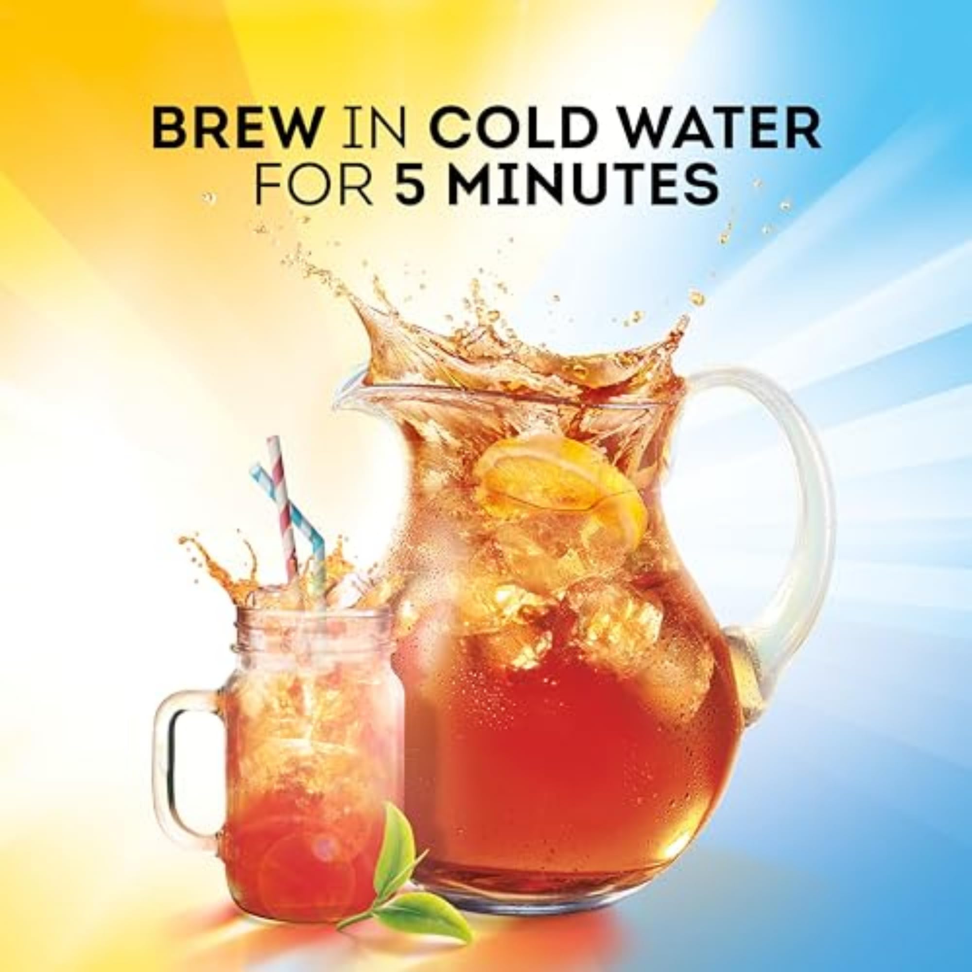 Lipton bolsitas junto a una regla para comparar tamaño y cantidad práctica