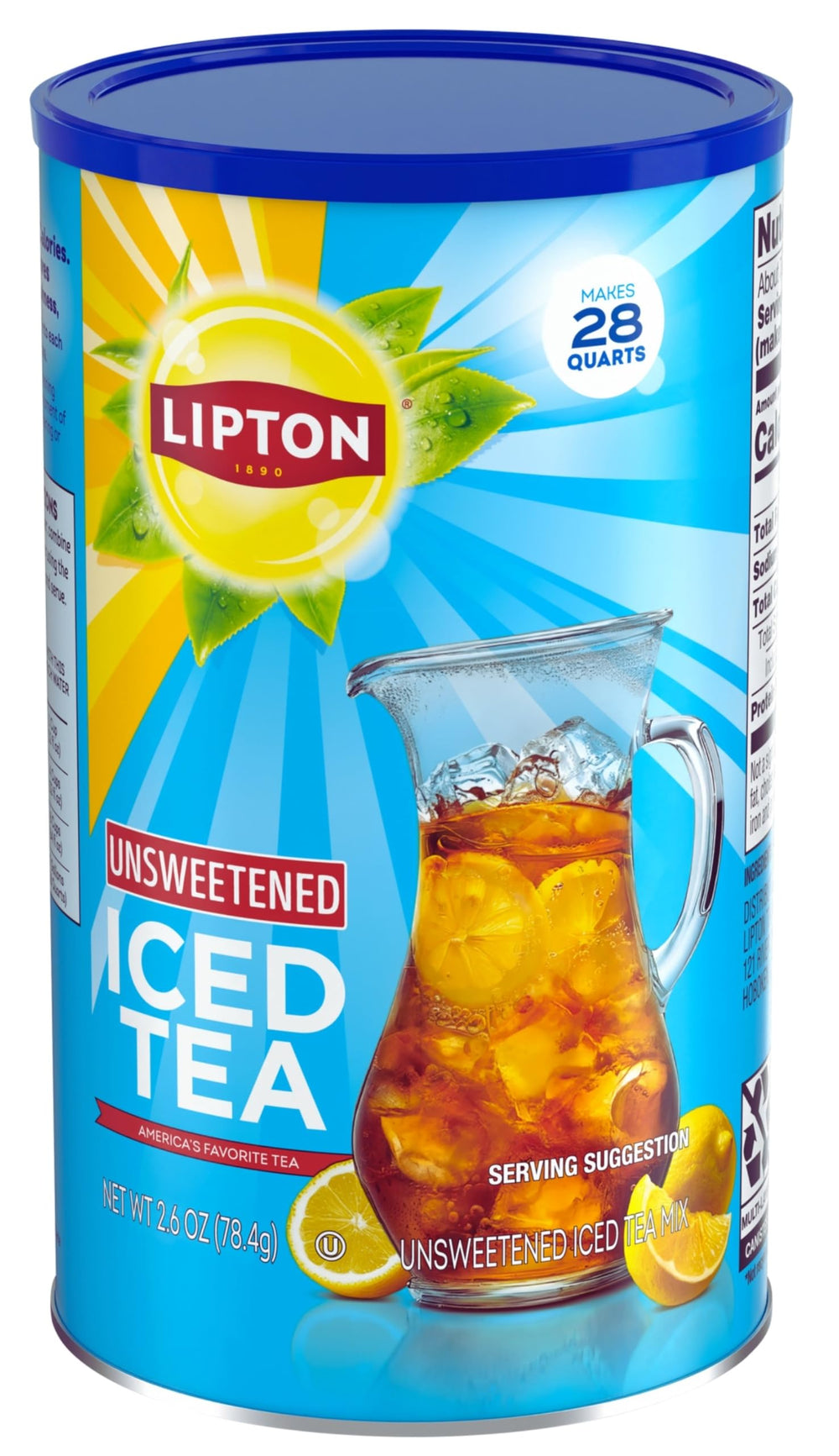 Vaso de té helado Lipton con hielo ofreciendo una bebida refrescante al instante