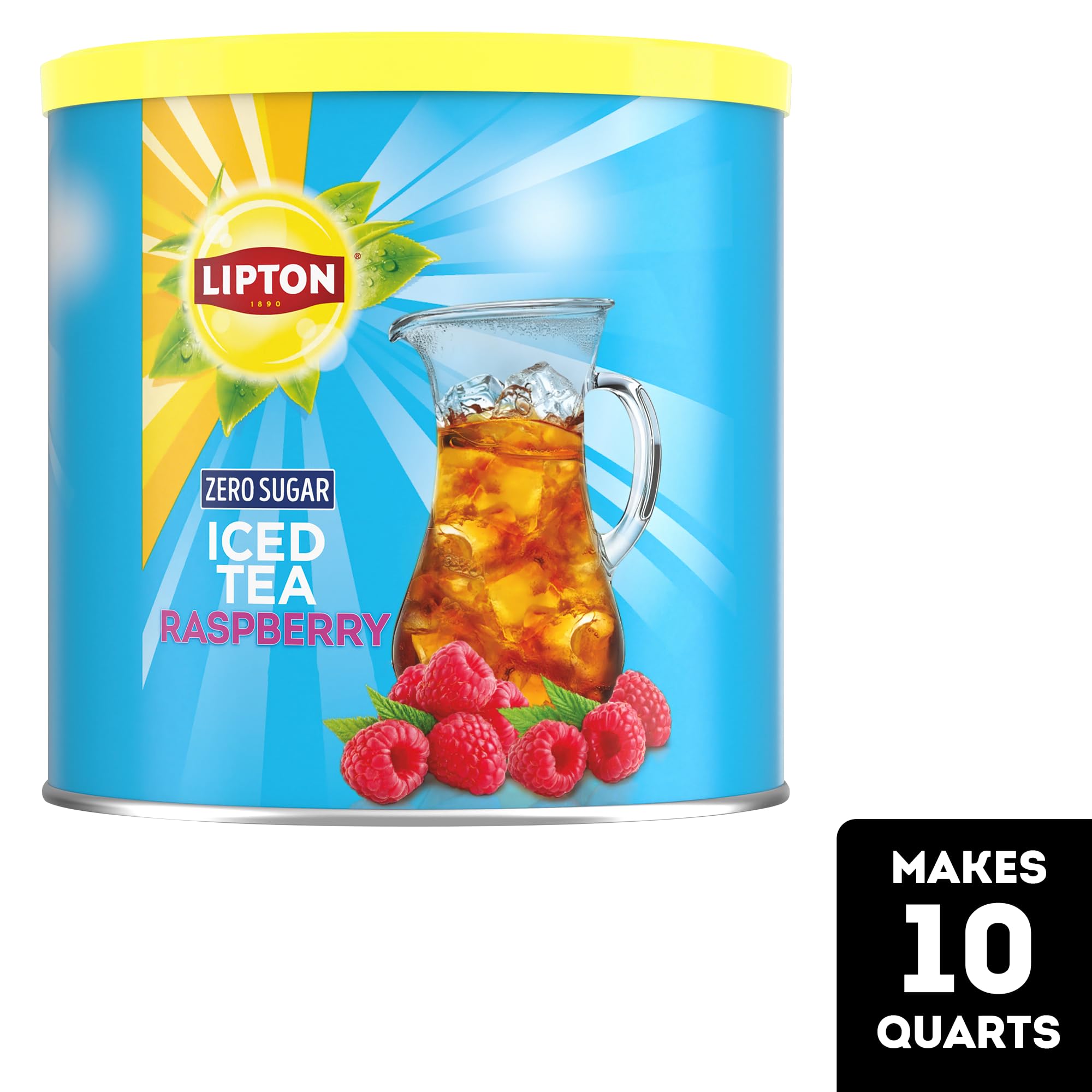 Lipton vaso servido con hielo y frambuesas ofrece frescura inmediata