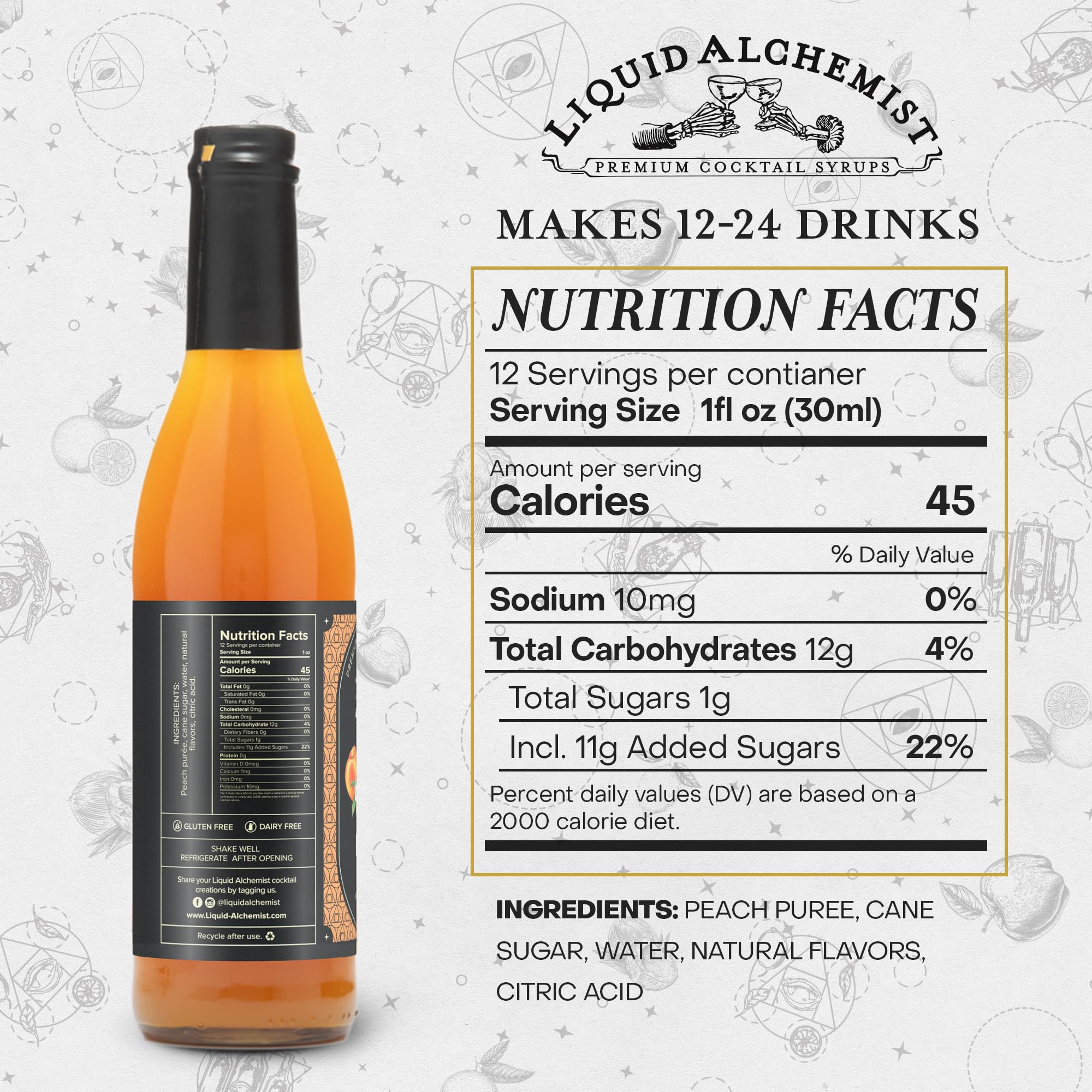 Liquid Alchemist detalle de etiqueta legible que destaca ingredientes reales