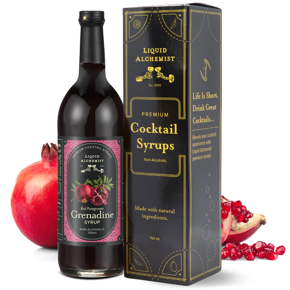 Liquid Alchemist botella frontal mostrando color rojo intenso y etiqueta