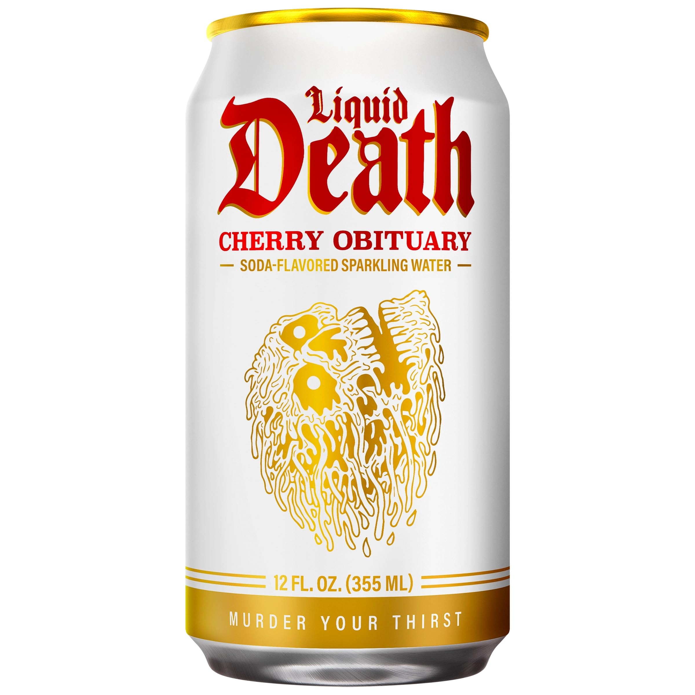 Liquid Death lata abierta con burbujas visibles, refresco estilo soda inmediato