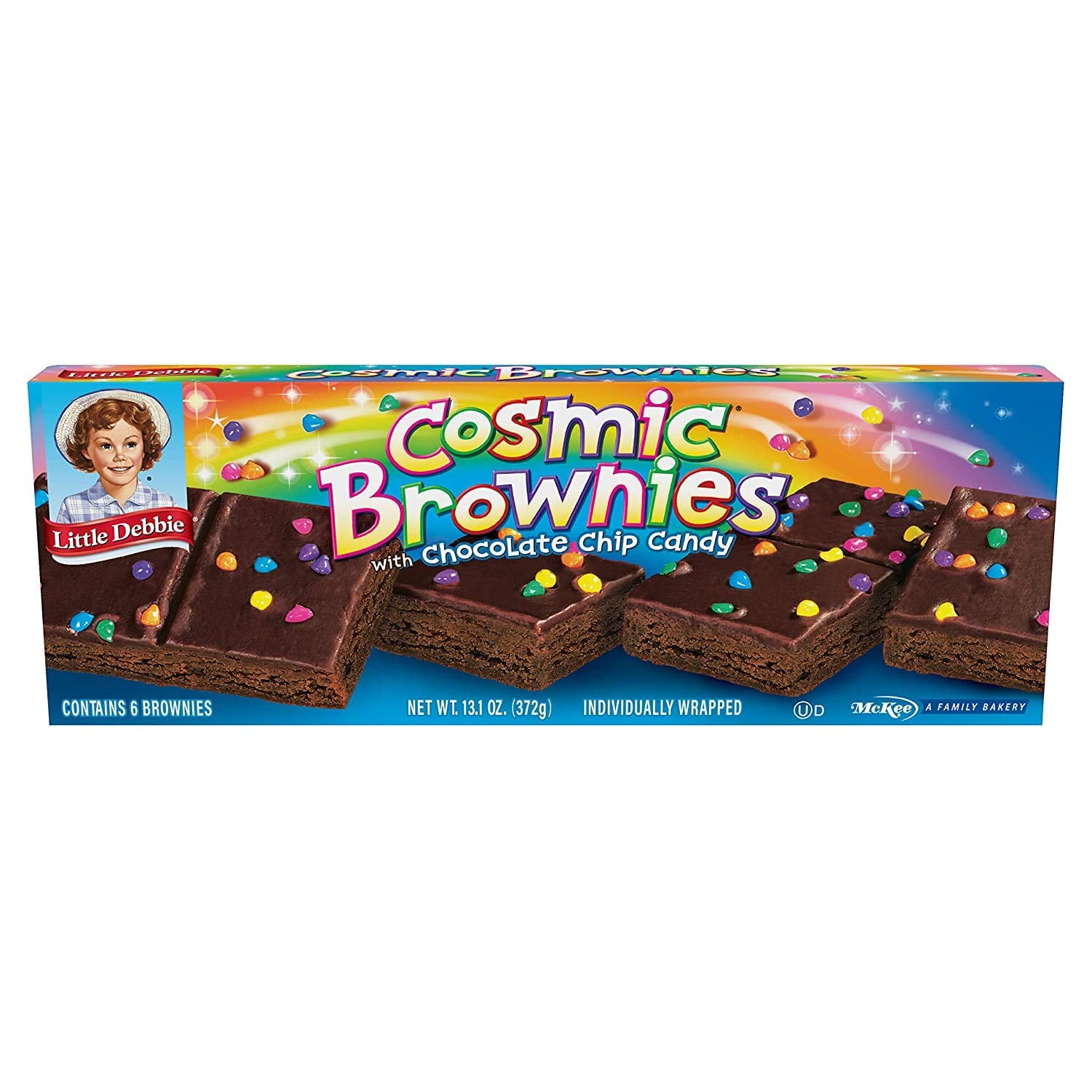 Little Debbie comparación de tamaño mostrando una pieza junto a una mano para escala