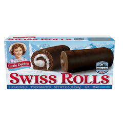 Little Debbie close-up Zebra Cakes mostrando glaseado rayado y textura esponjosa