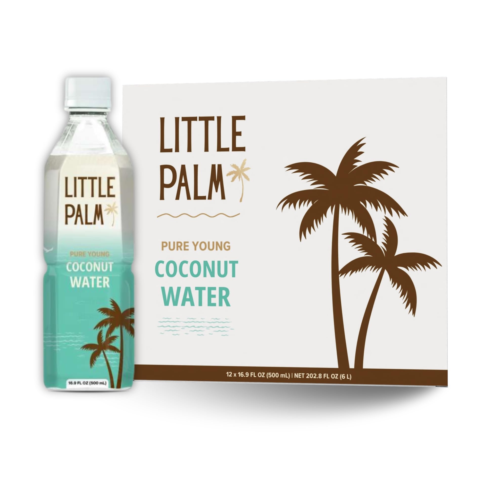 Little Palm botella frontal mostrando etiqueta clara y beneficios