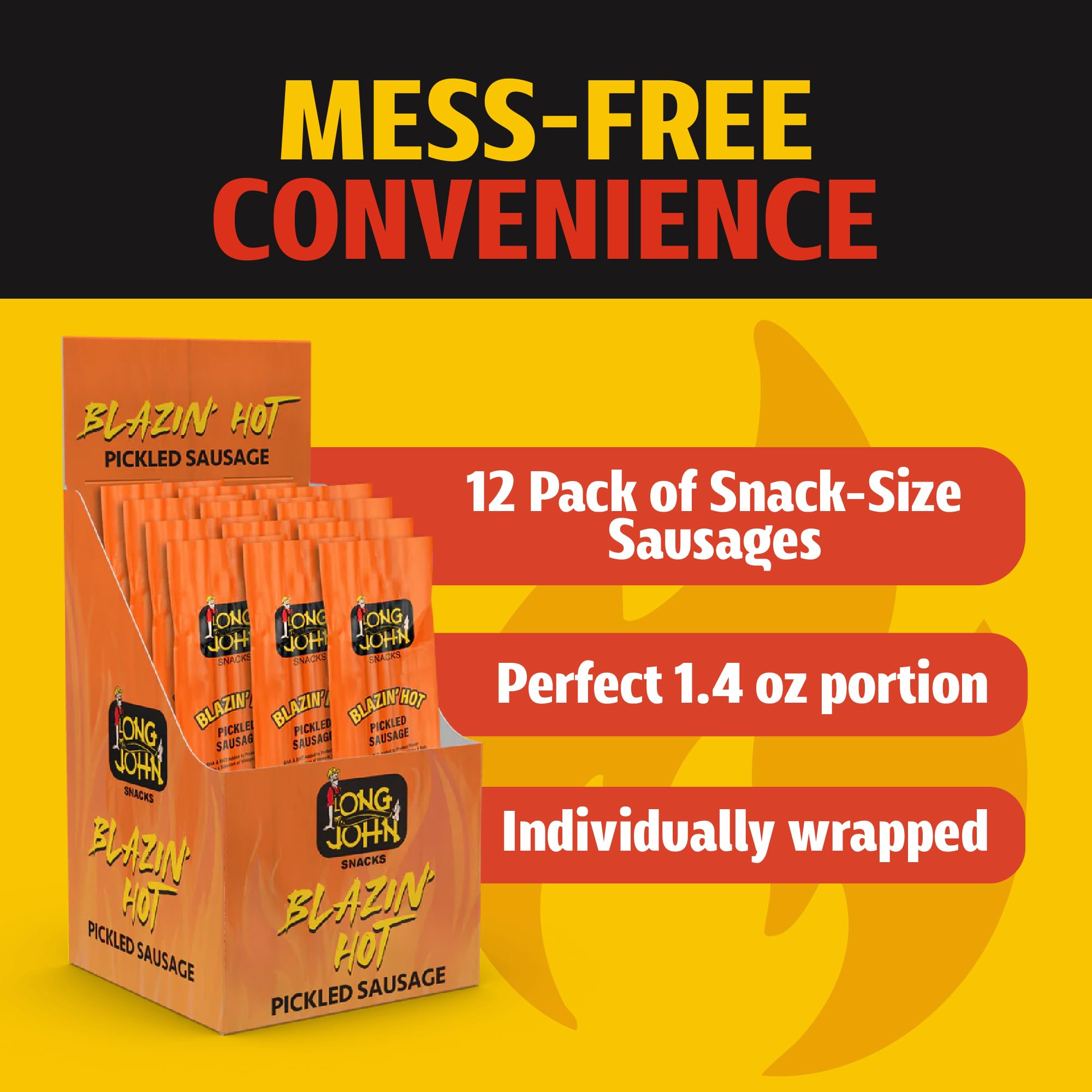 Long John Snacks etiqueta con ingredientes y origen de carne premium