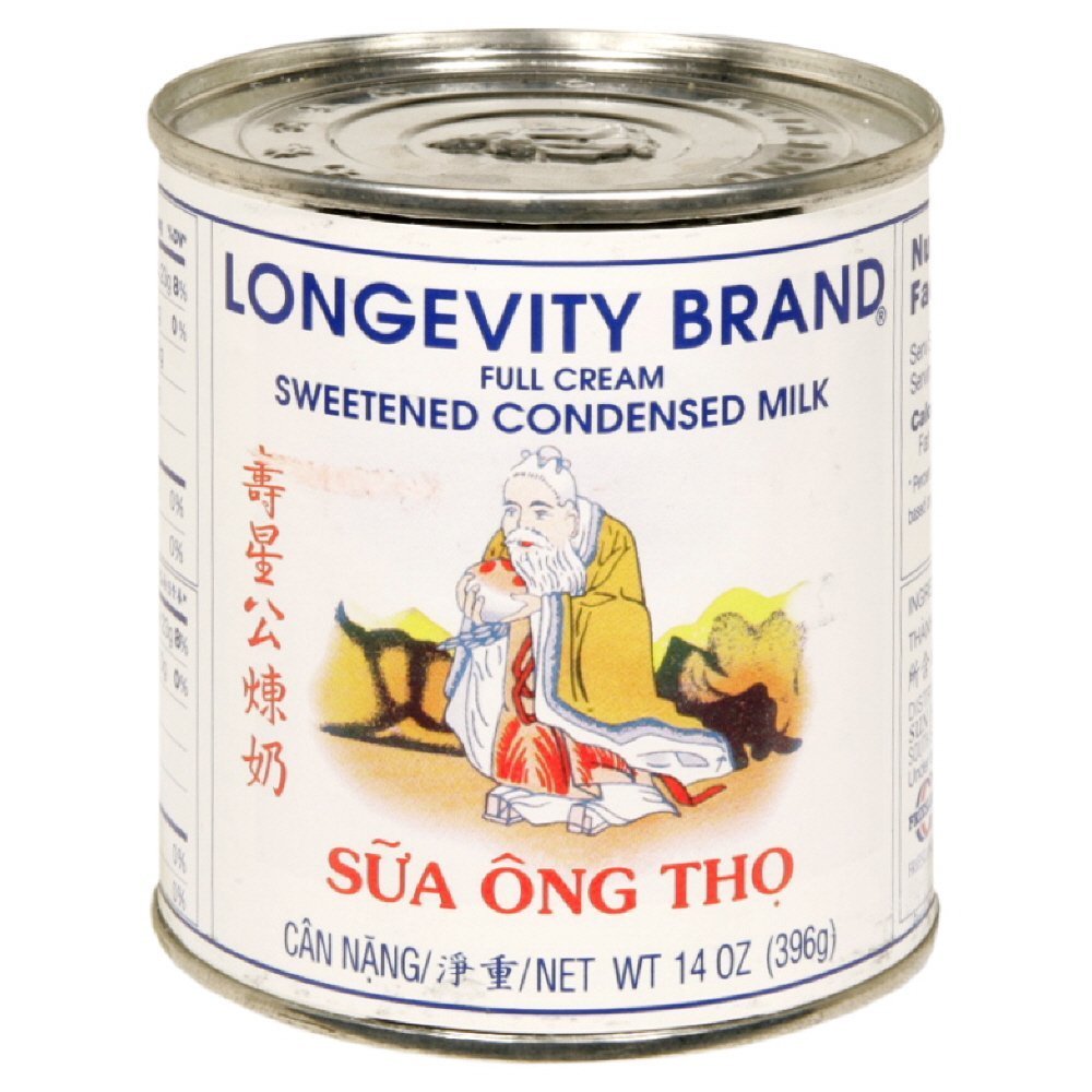 Longevity leche condensada frontal mostrando lata y claridad de etiqueta para facilitar uso
