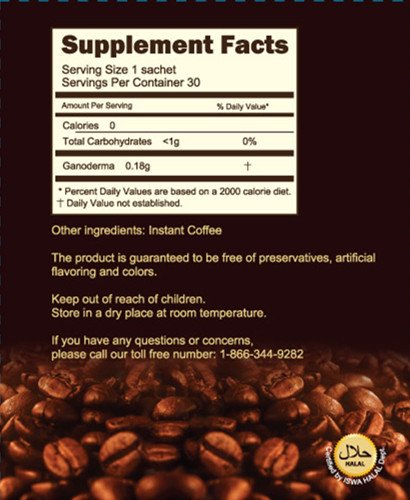 Longreen taza preparada con Ganoderma Coffee y opción rápida sin azúcares