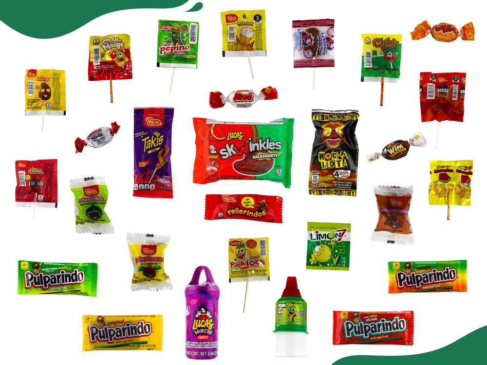 LookOn primer plano de textura de caramelos que destaca variedad y calidad