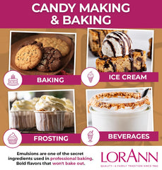 LorAnn Oils cucharada de emulsión en masa de galletas resaltando aroma tostado persistente