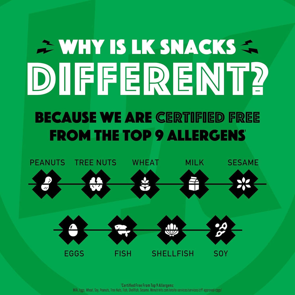 Lorissa's Kitchen etiqueta con certificaciones Non-GMO y libre de alérgenos