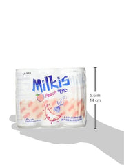 Lotte Milkis melocotón lata en mano para tamaño y portabilidad