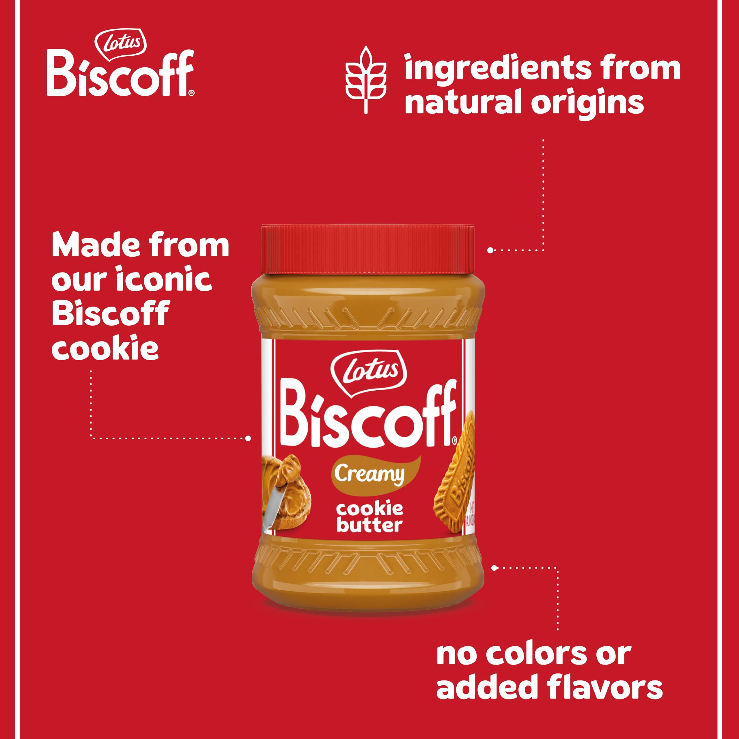 Lotus Biscoff frasco abierto untando tostada sabor caramelo