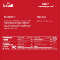 Lotus Biscoff tapa y etiqueta legible con información clara