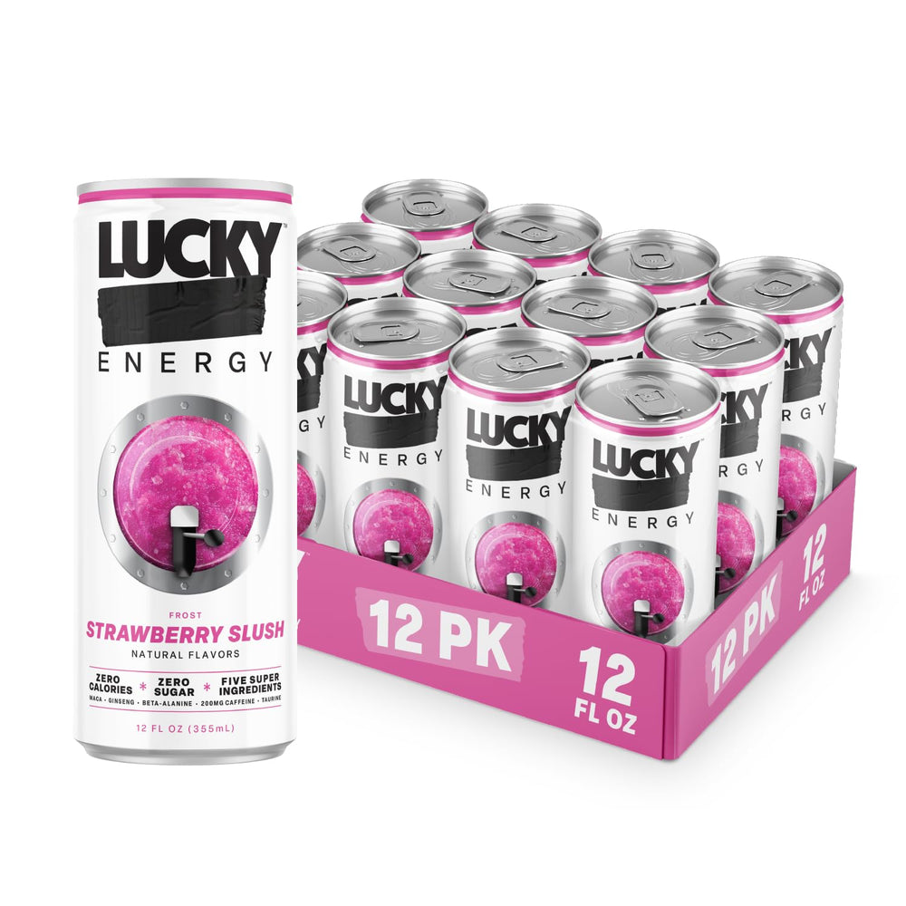 Lucky Energy lata frontal mostrando diseño y beneficio refrescante