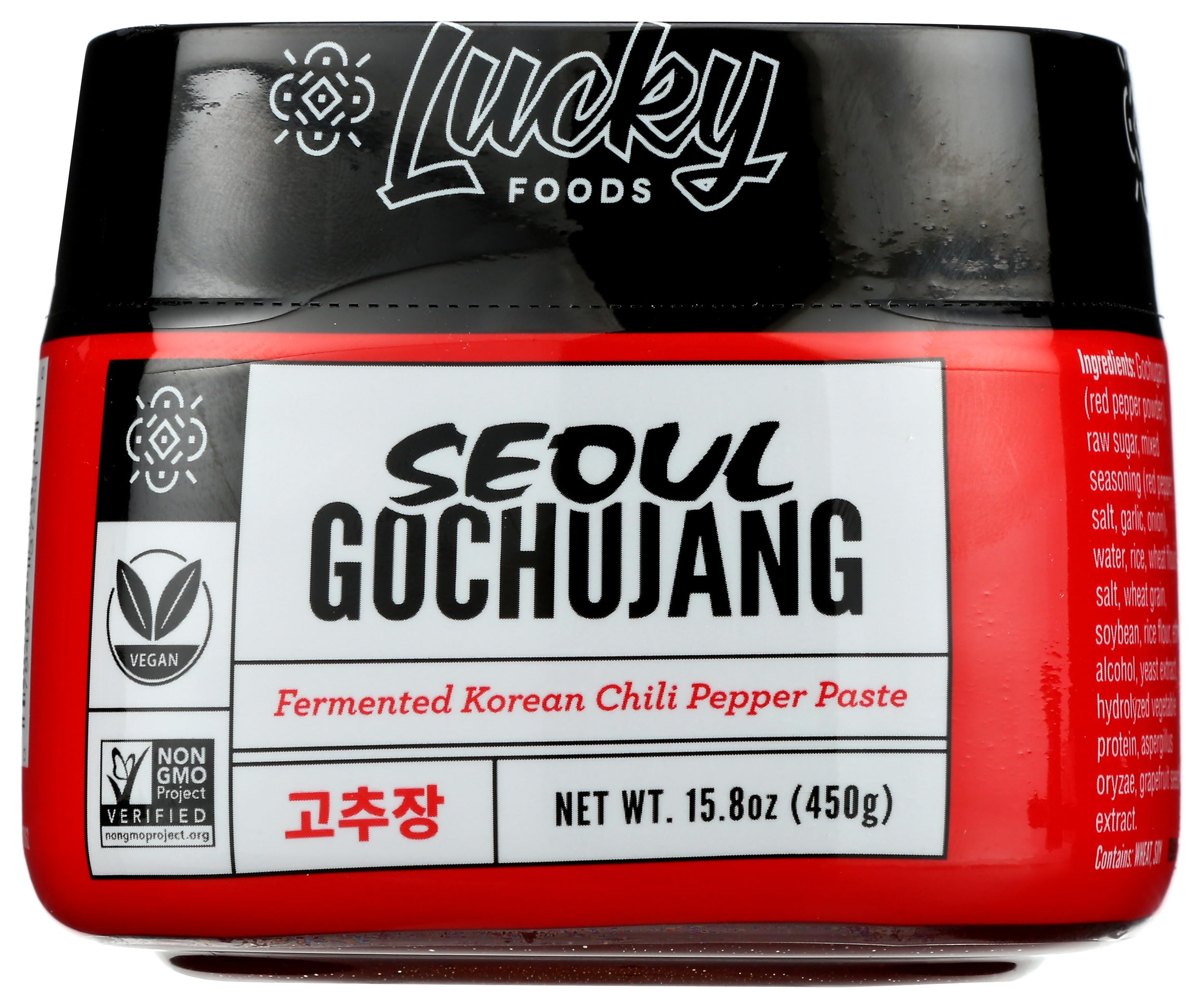 Lucky envase frontal con pasta gochujang mostrando marca y color