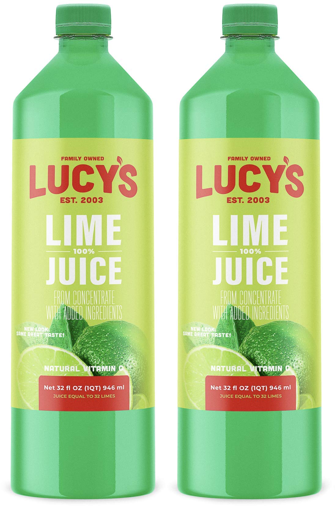 Lucy’s vista frontal de la botella de 32 oz mostrando el diseño y facilidad de vertido