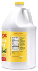 Etiqueta de Lucy’s mostrando información del jugo y beneficios de conservación