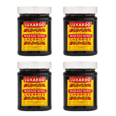 Luxardo frasco frontal mostrando cerezas y etiqueta, mejora presentación