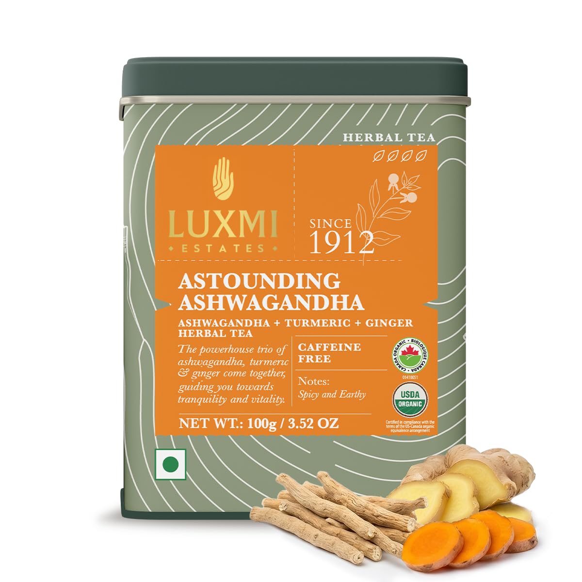 Luxmi paquete frontal mostrando diseño y peso 100 g, práctica conservación