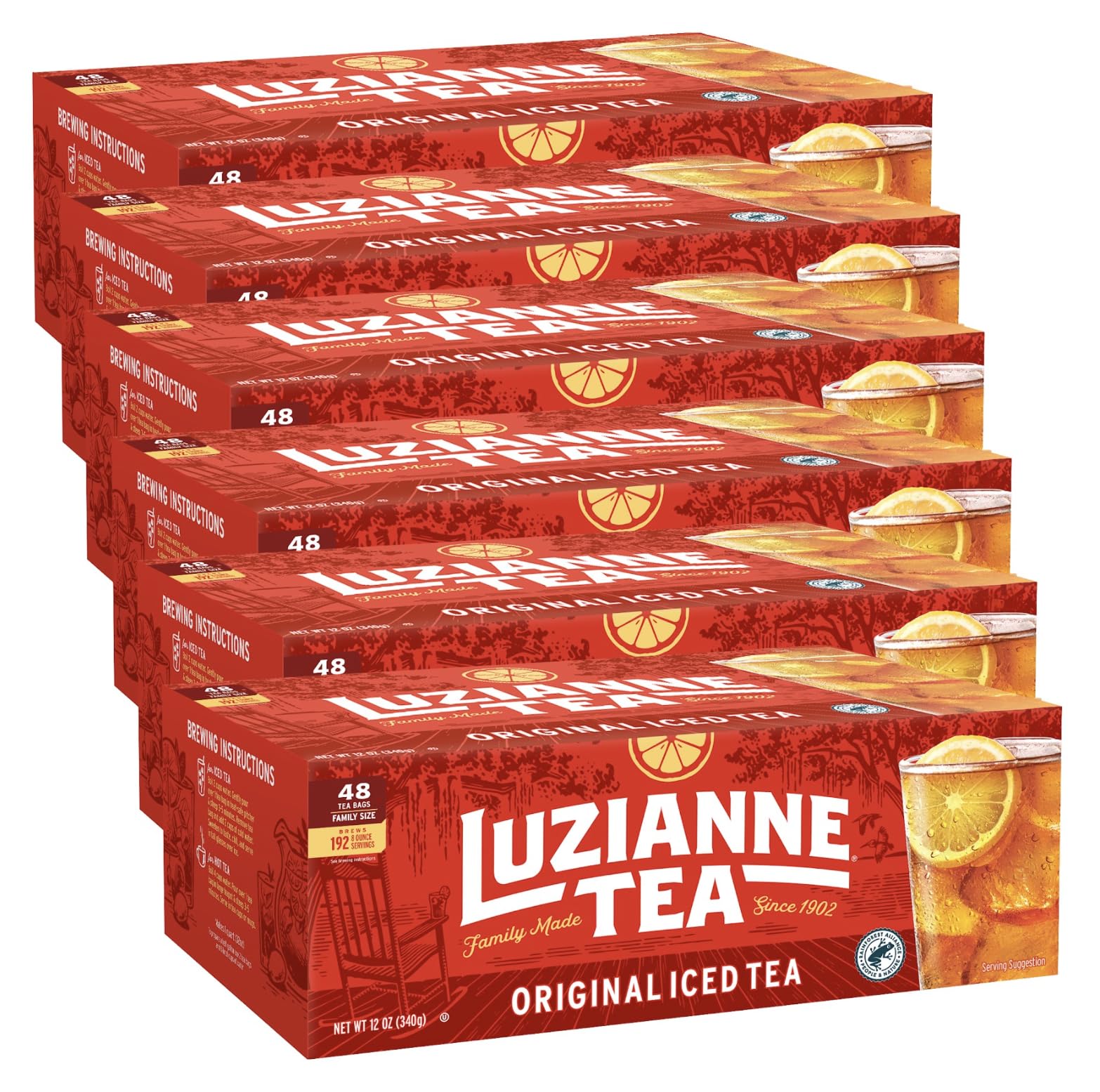 Luzianne frente del paquete mostrando la marca y cantidad para elegir fácil