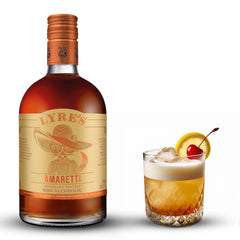 Lyre’s Amaretti botella frontal mostrando etiqueta y diseño, ideal para coctelería