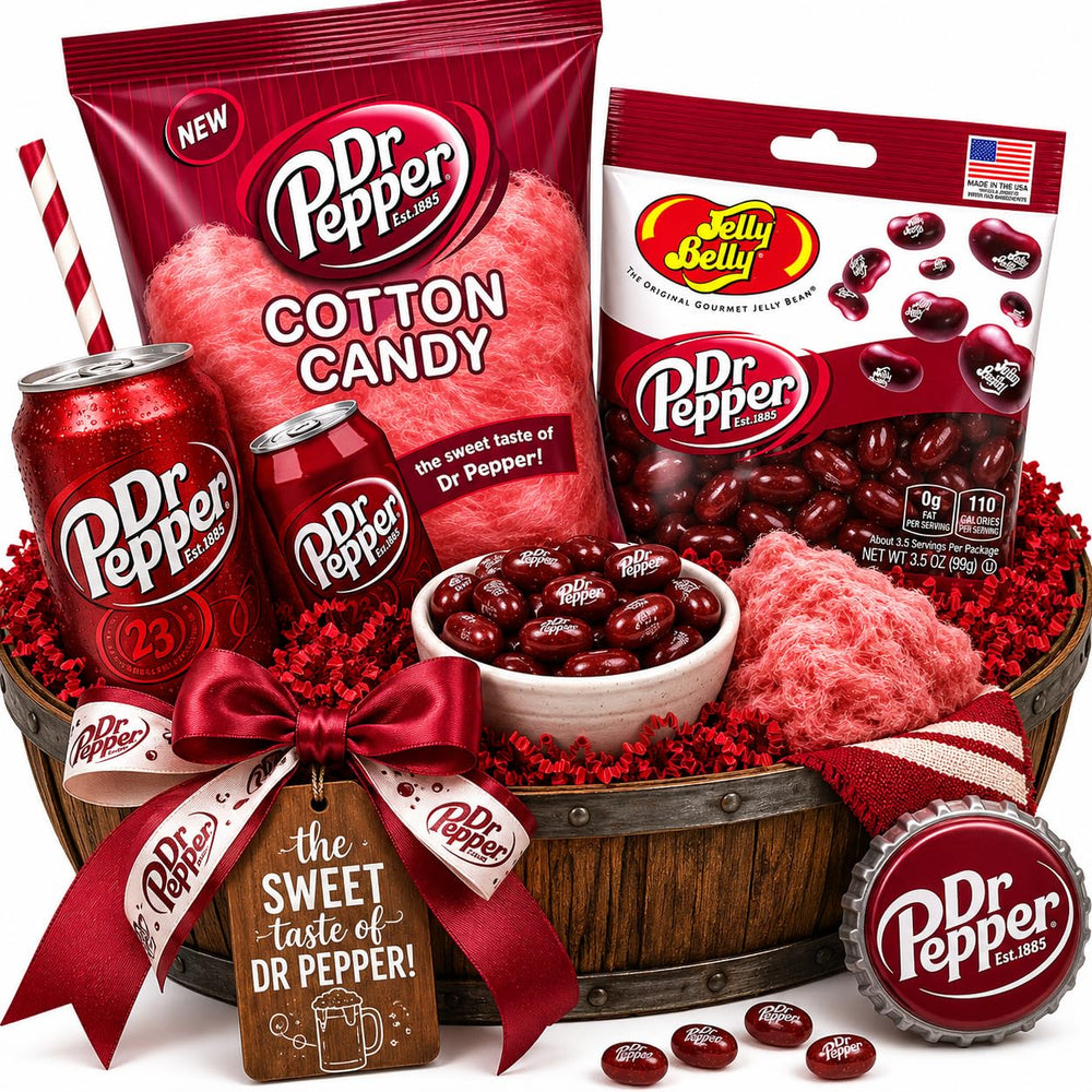 LYZA'S SWEETS & TREATS presentación en regalo sugiere cómo sorprender a un fan de Dr. Pepper