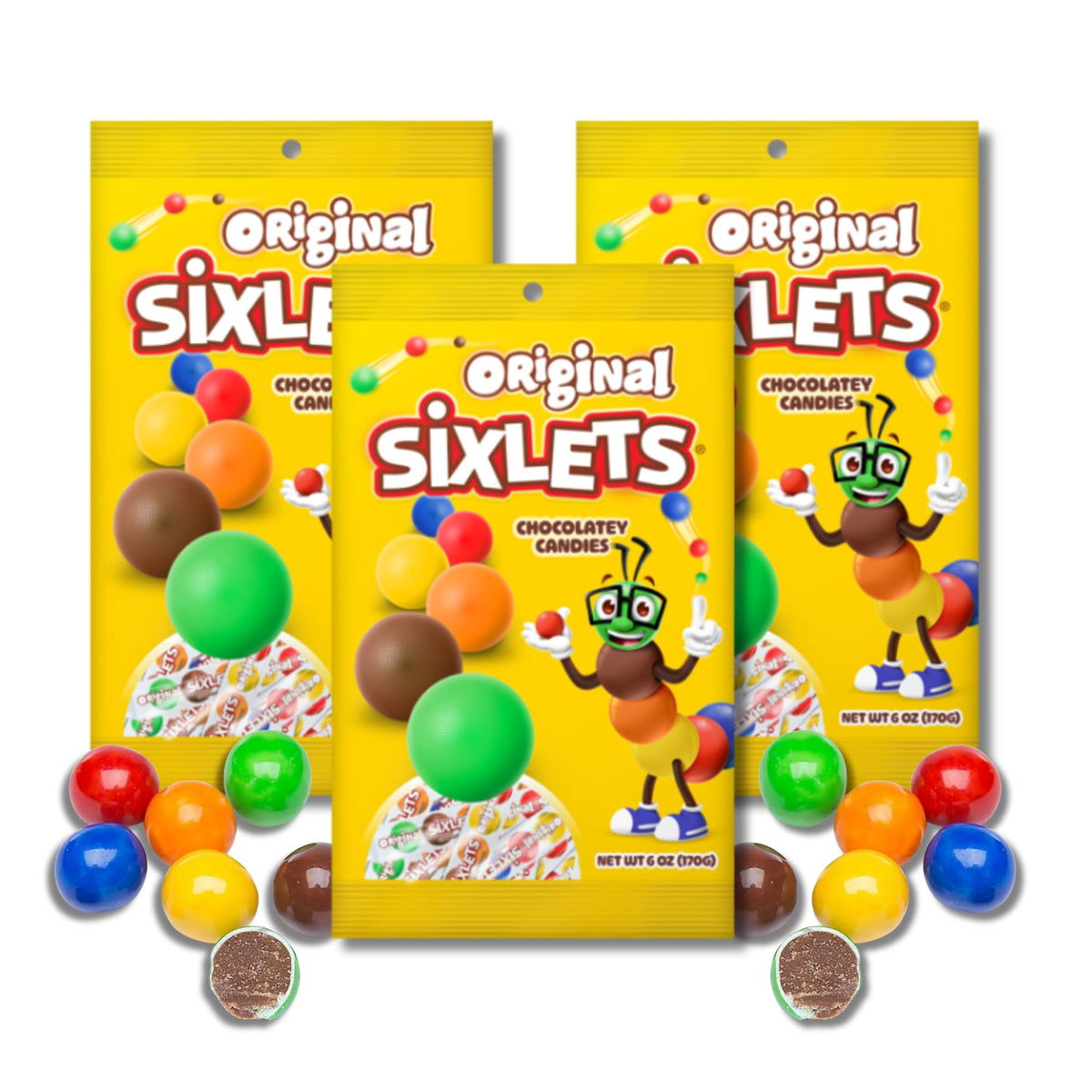 LYZA'S SWEETS envase frontal mostrando tres bolsas, ideal para fiestas