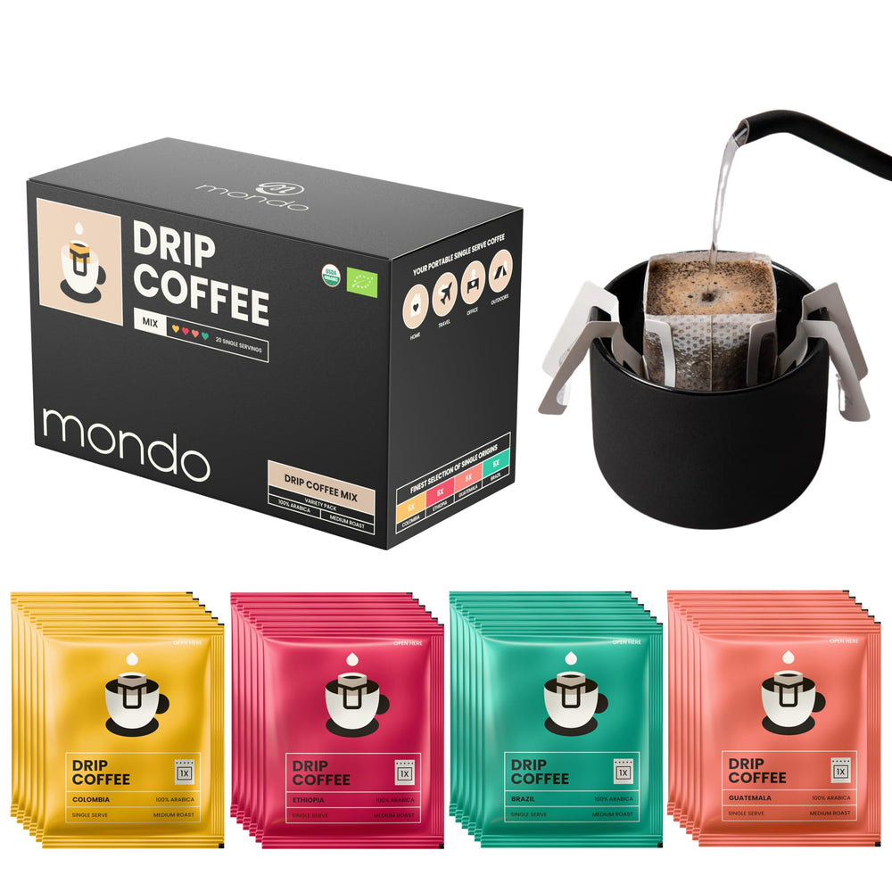 M MONDO empaquetado frontal mostrando 20 sobres y variedad