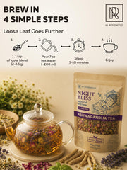 M. ROSENFELD bol con Tulsi, ashwagandha y flores separados para apreciar ingredientes