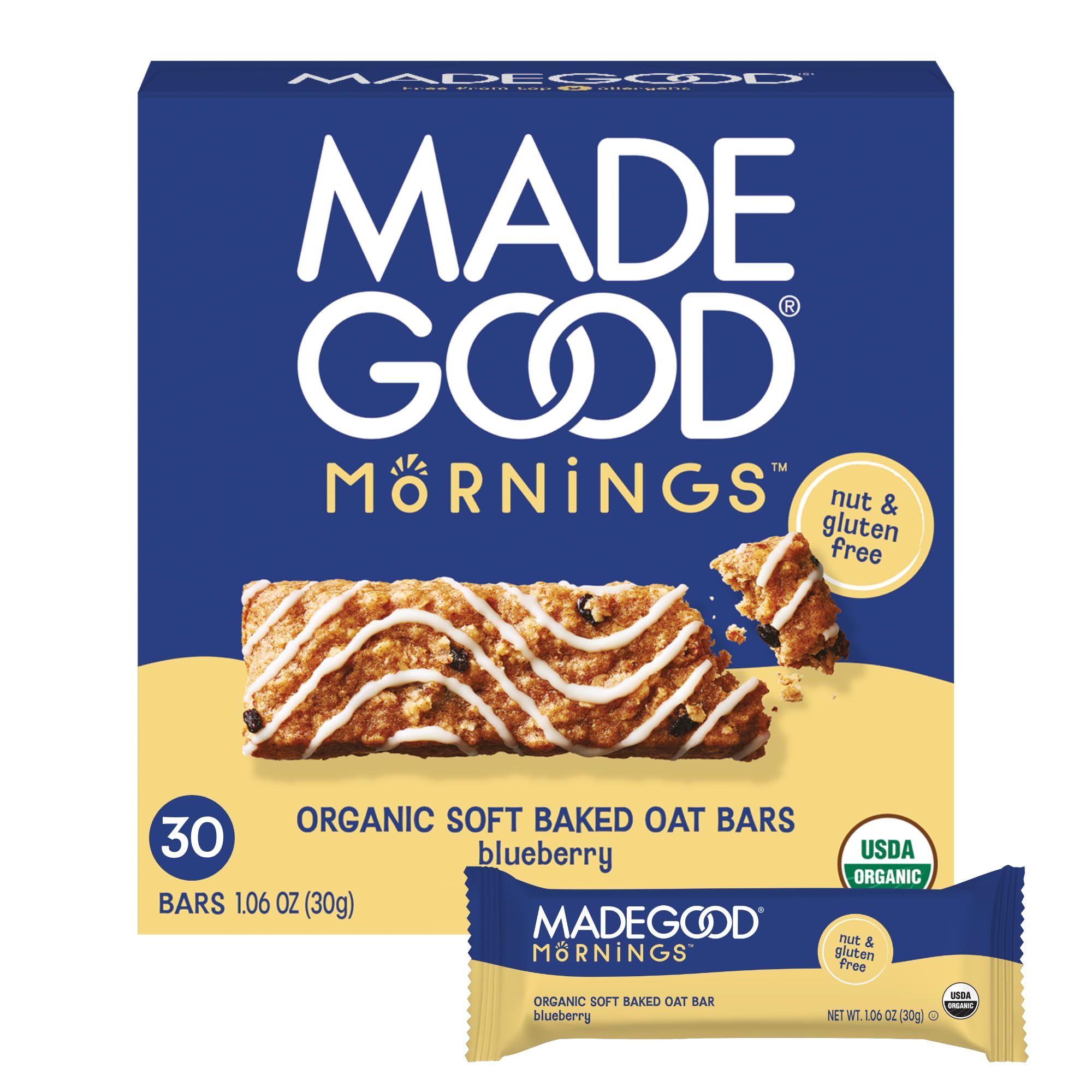 MadeGood paquete frontal 30 barras muestra conveniencia diaria