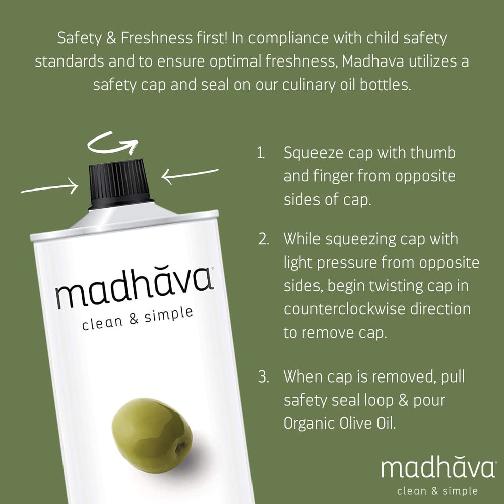 Madhava gota de aceite en cuchara mostrando brillo y pureza