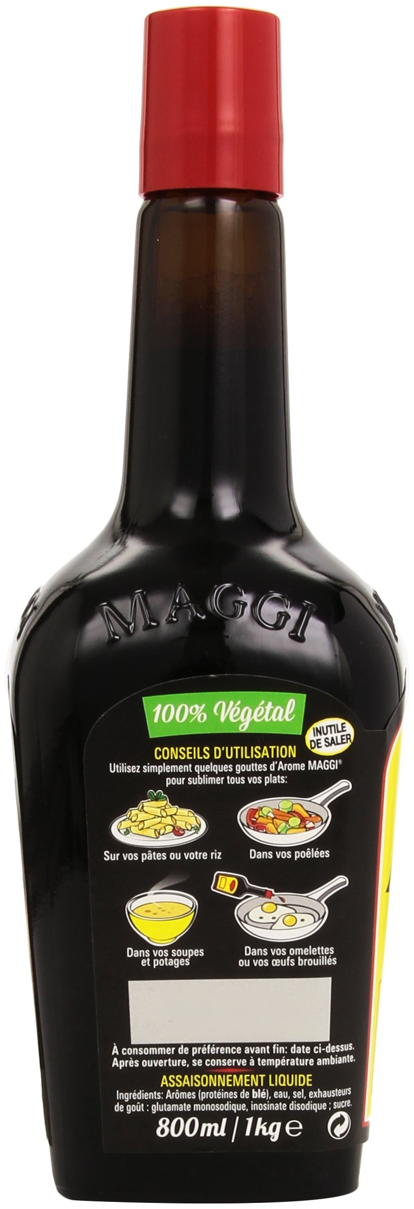 Maggi cierre y tapón ilustrando conservación y manejo seguro