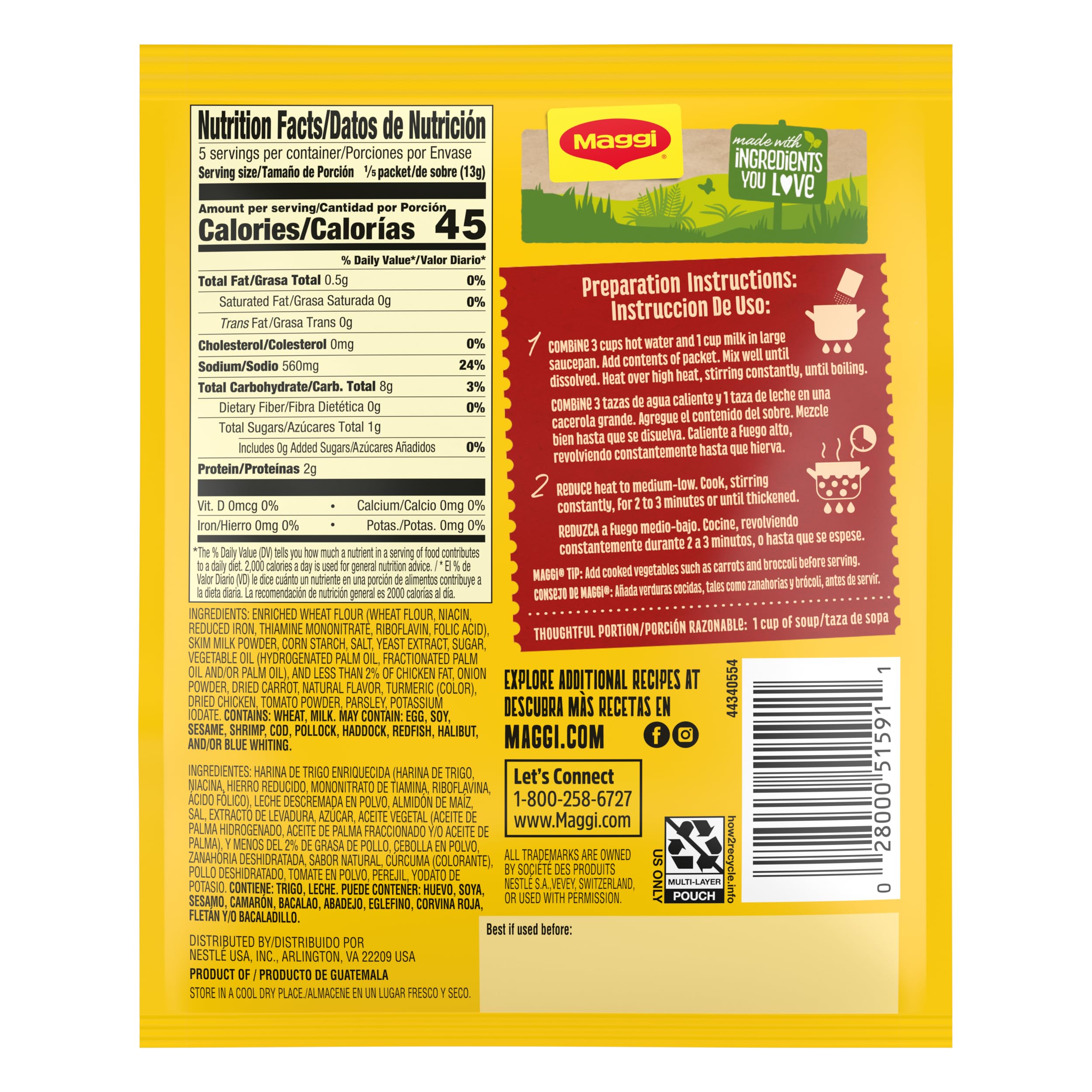 Maggi sopa en entorno de cocina hogareña, ideal para cenas rápidas