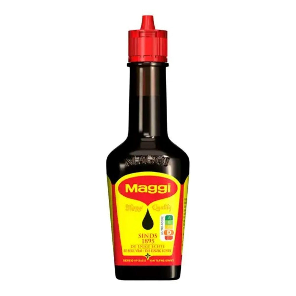 Maggi botella frontal de 4.40 oz mostrando el envase y su practicidad