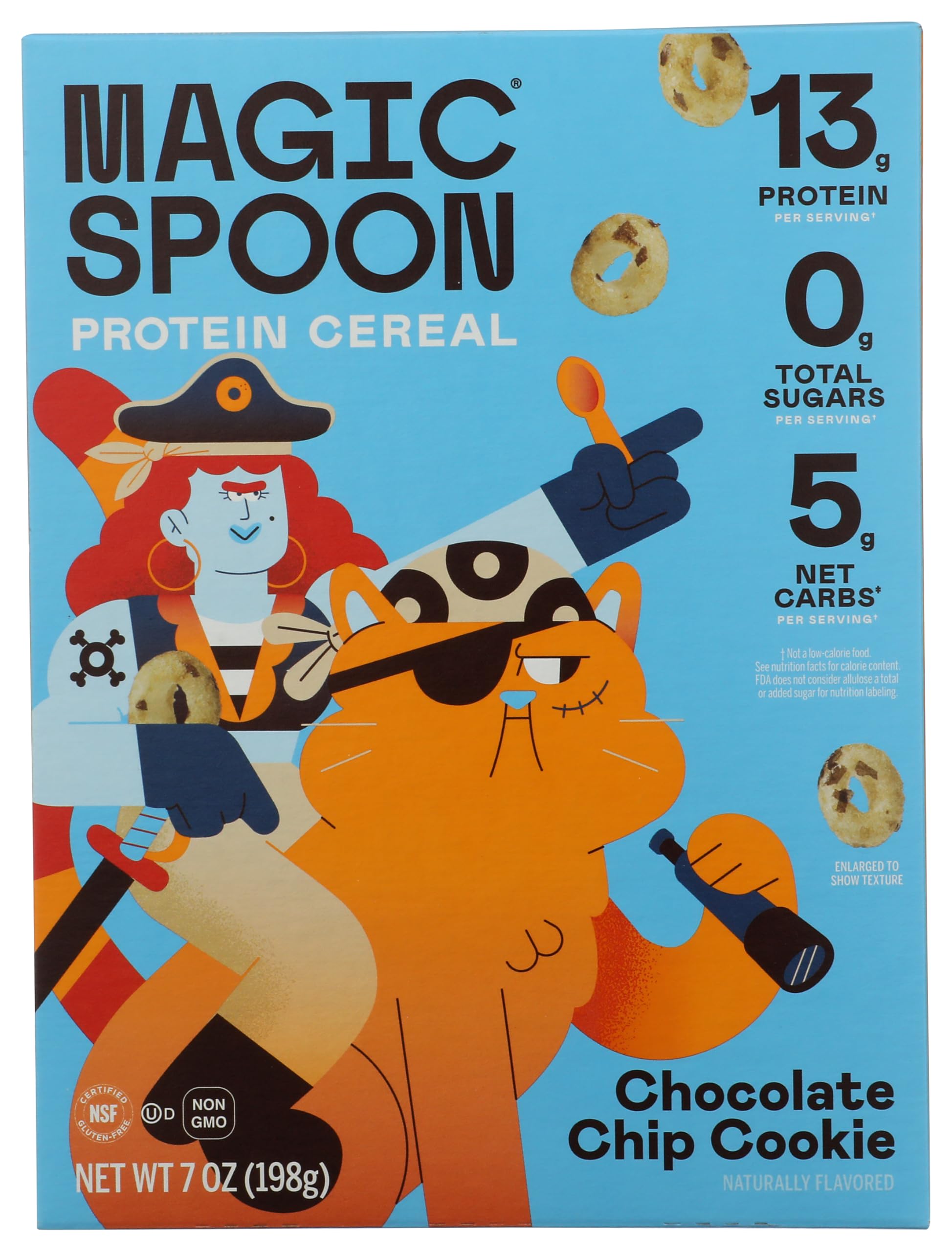 Magic Spoon vista frontal del empaque que destaca sabor y beneficios