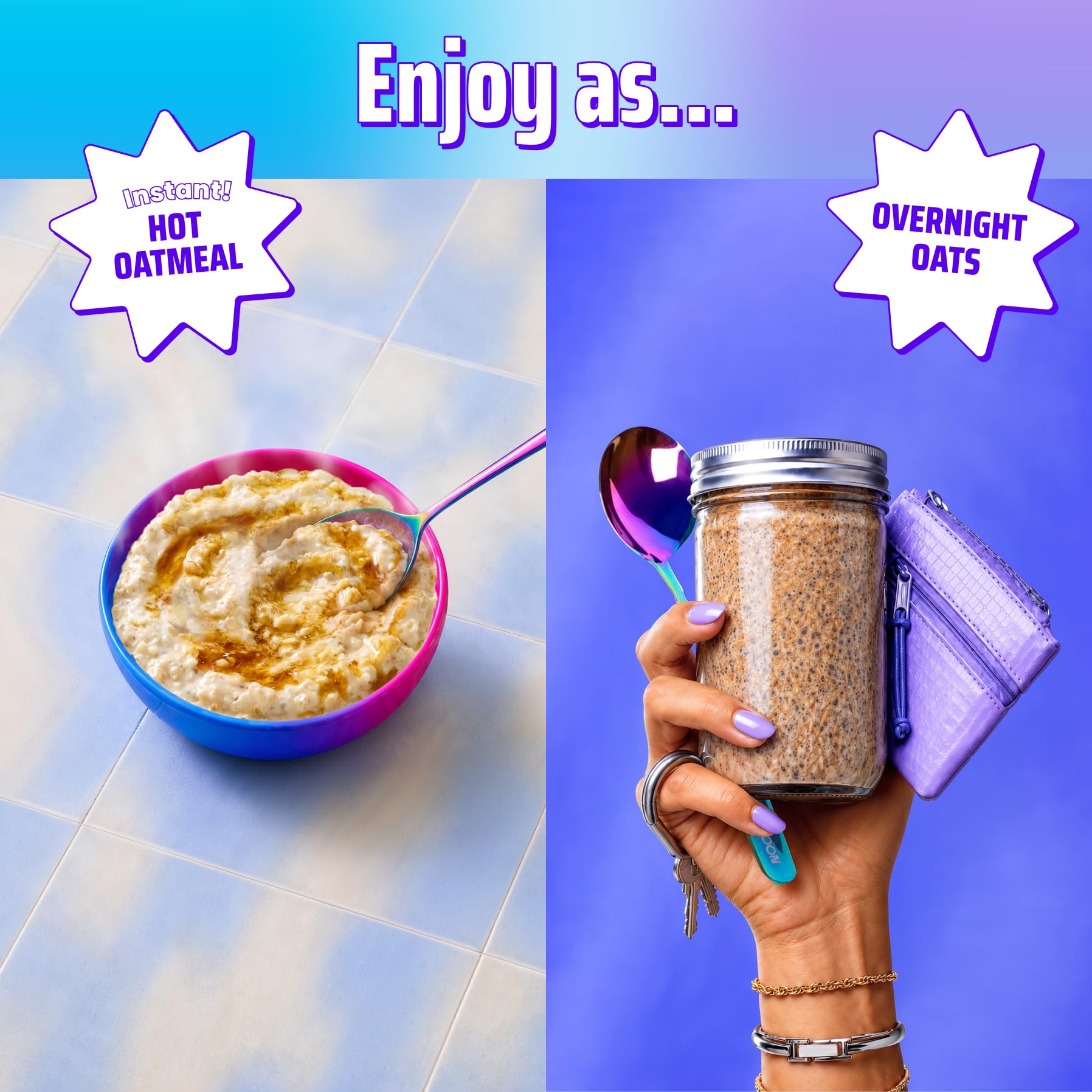 Magic Spoon primer plano del polvo y la fibra que ofrece textura satisfactoria