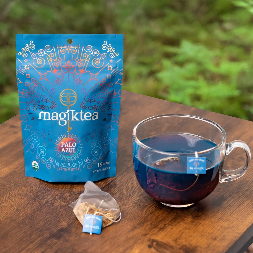 Magiktea hojas de palo azul crudas antes de secar, origen natural