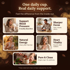 Maïa Superfoods taza de cacao servida lista para beber, energía suave y cómoda