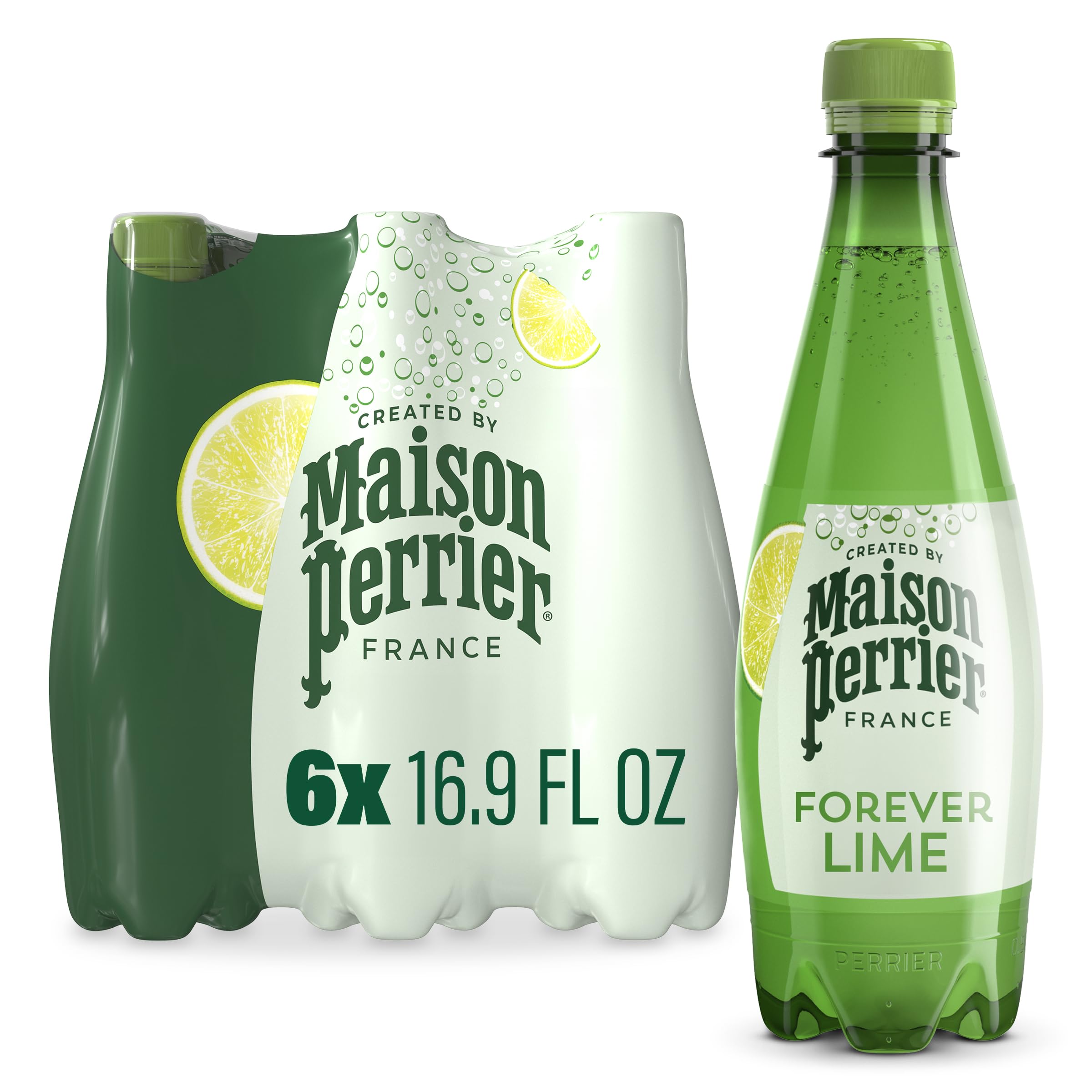 Maison Perrier botella frontal que muestra diseño y beneficio refrescante