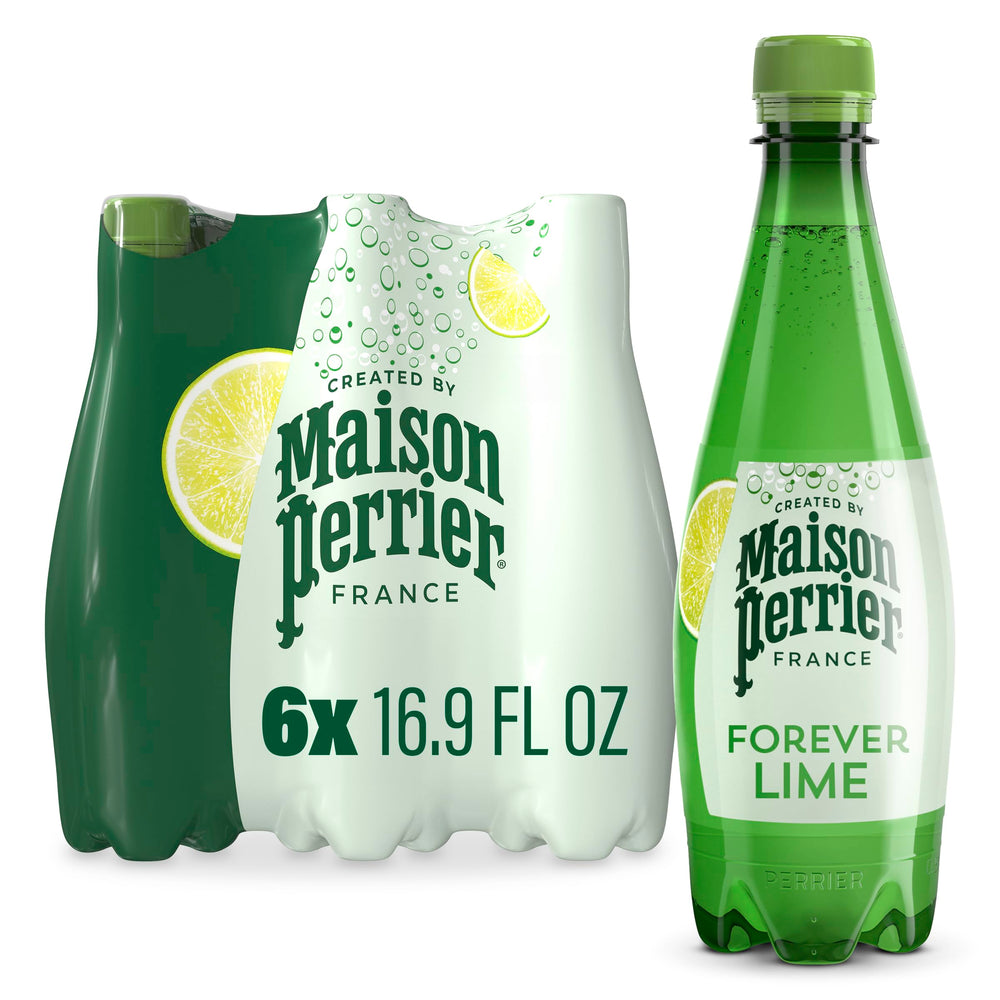 Maison Perrier botella frontal que muestra diseño y beneficio refrescante