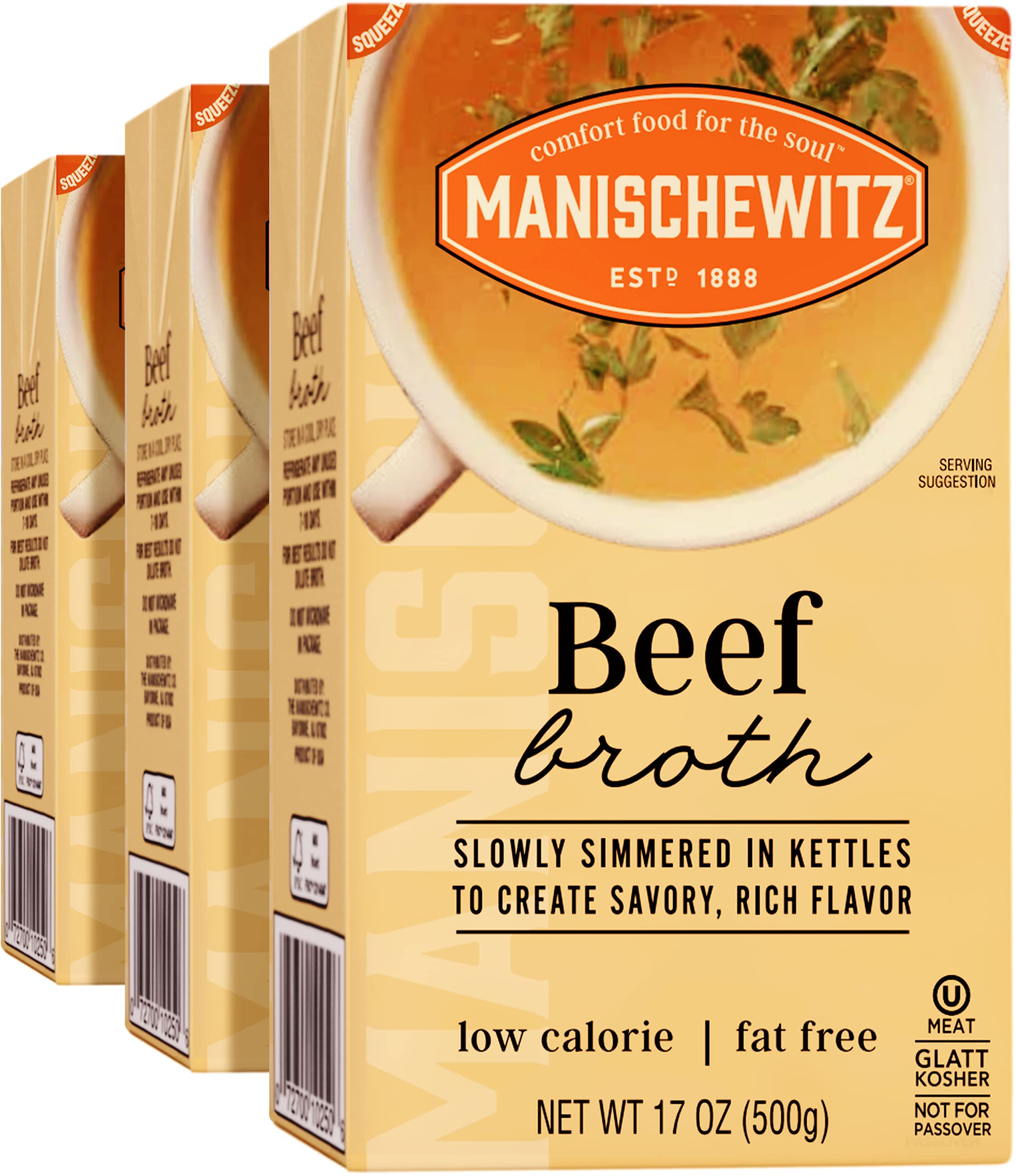 Manischewitz envase frontal con etiqueta clara y beneficio de sabor concentrado