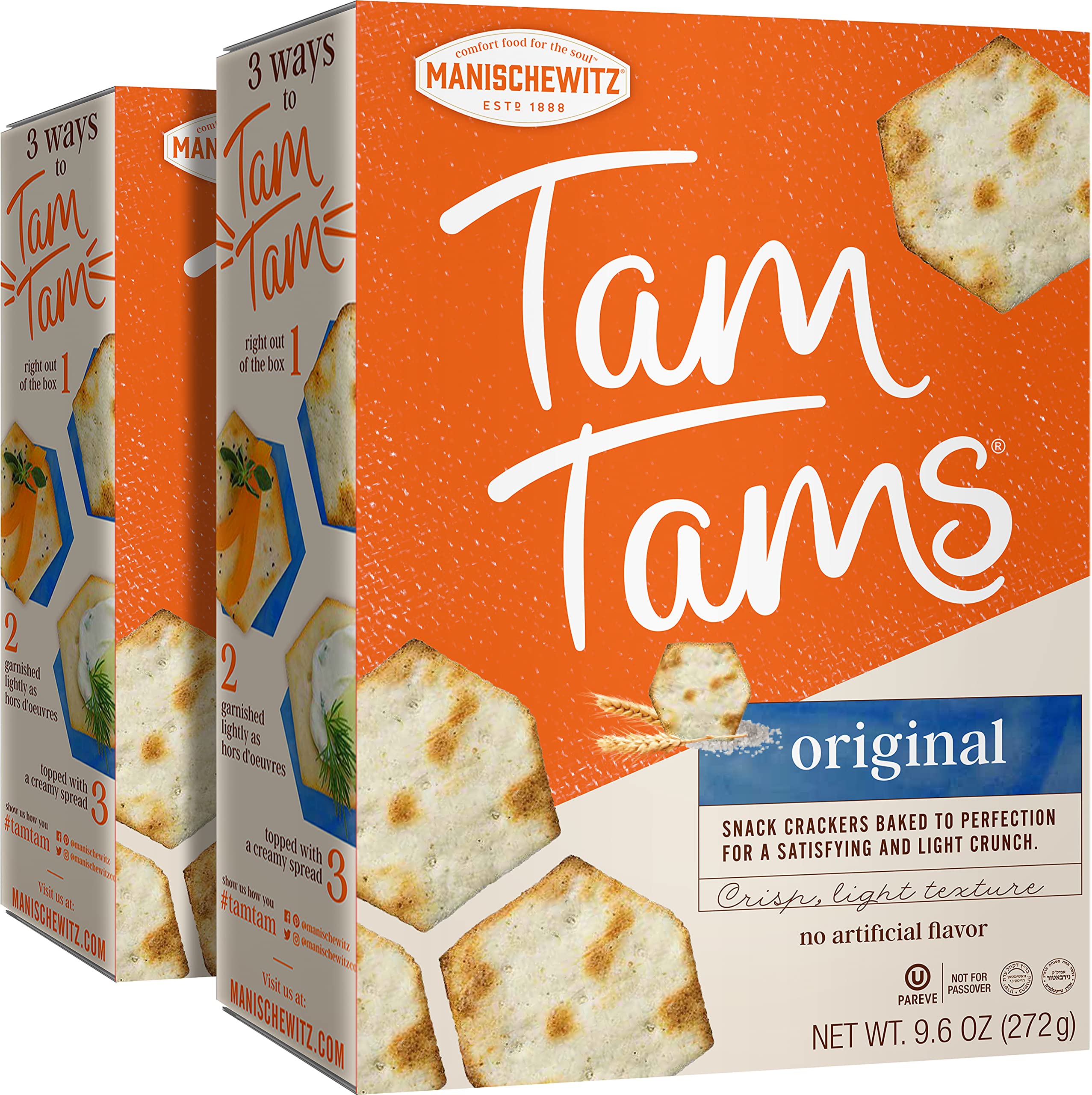Manischewitz paquete frontal mostrando diseño y cantidad, ideal para identificar producto