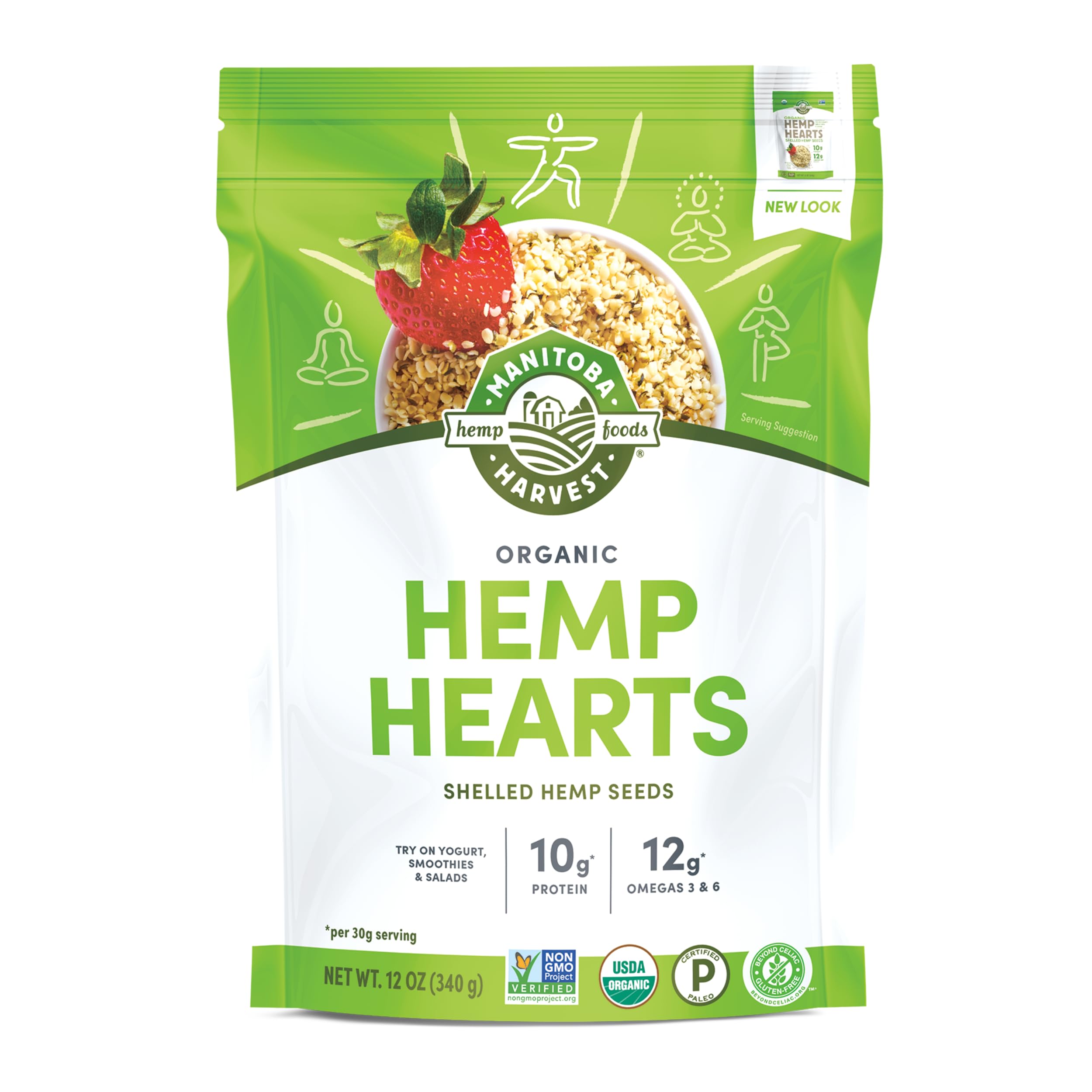 Manitoba Harvest envase frontal de Hemp Hearts listo para uso