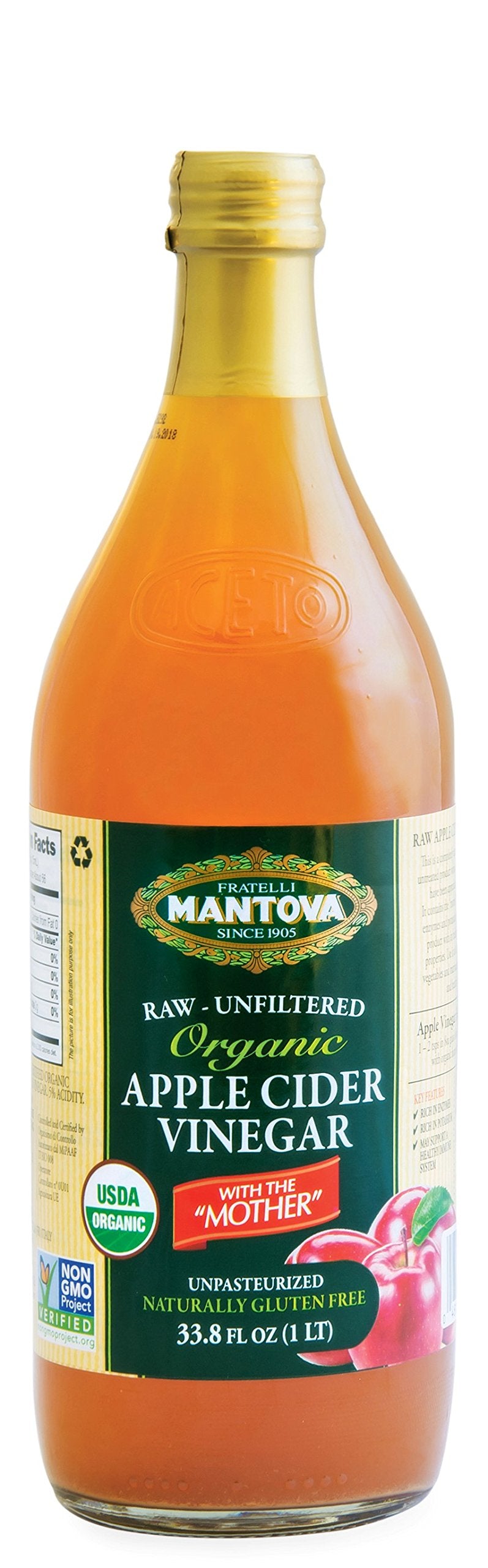 Mantova botella frontal mostrando etiqueta orgánica y presentación pack