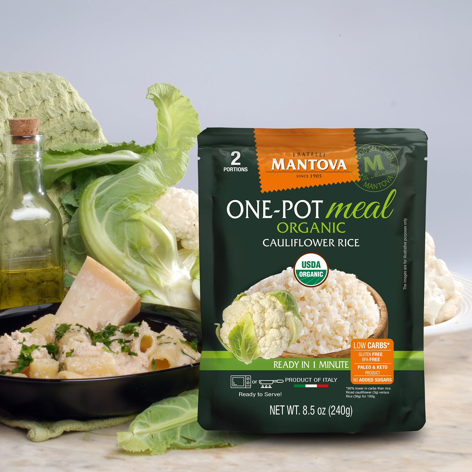 Mantova pack de seis bolsas mostrando almacenamiento para meal prep