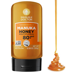 Manuka Doctor envase squeezy frontal mostrando etiqueta y cómodo vertido