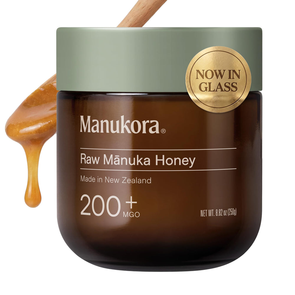 Manukora frasco frontal mostrando etiqueta clara y origen trazable
