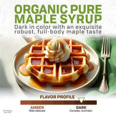 Maple Valley detalle de etiqueta USDA Organic y origen en lotes pequeños