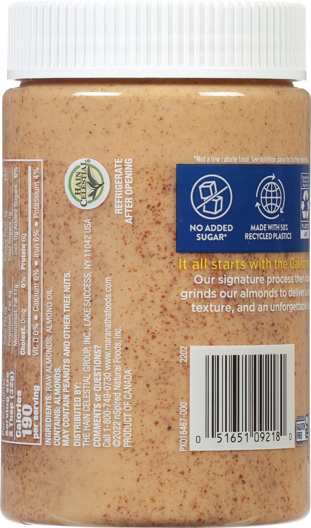 MARANATHA textura cremosa de mantequilla de almendra para untar